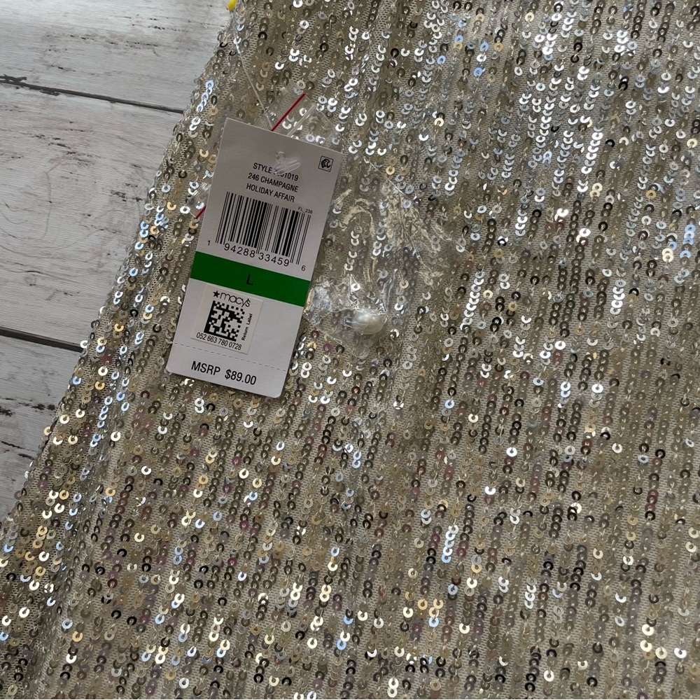 Cece Cold Shoulder Sequined Long Sleeve Women Blouse Top Size L - Picture 4 of 8